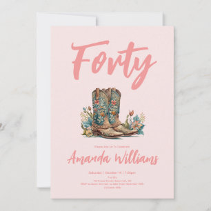 Invitation Floral Boots Ouest Quarantième anniversaire