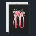 Invitation Floral Born In 1980 Women 40th Birthday Girl Celeb<br><div class="desc">This "Floral Born In 1980 Women 40th Birthday Girl Celebrant 40 Years Old" graphic design is a perfect gift for men,  women,  children,  and for those who are turning 40 this year! Also an ideal gift on Christmas or Birthdays,  and any gift-giving occasions!</div>