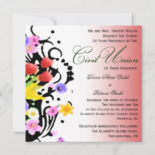 Invitation Floral Bouquet Civil Union