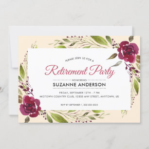 Invitation Floral Bourgogne   Retraite