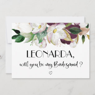 Invitation Floral Bourgogne Seras-tu ma proposition de Brides
