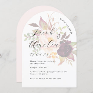 Invitation Floral Burgundy Blush Arch