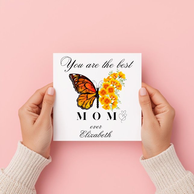 Invitation Floral Butterfly Mother's Day Personalized Card (Créateur téléchargé)