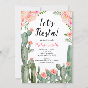 Invitation Floral Cactus Succulent Fête Fête des mariées