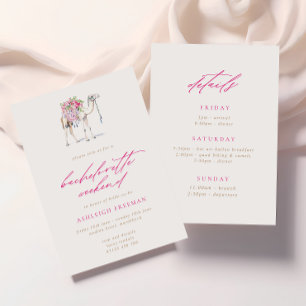 Invitation Floral Camel Marocain Bachelorette Week-end
