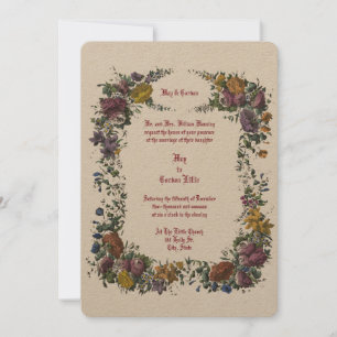 Invitation Floral Cartouche de l'époque victorienne