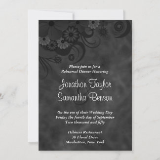 Invitation Floral Chalkboard Mariage Dîner de répétition Invi