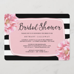 Invitation Floral Chic à la douche nuptiale / Rose