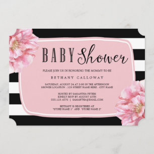 Invitation Floral Chic Baby shower / Rose