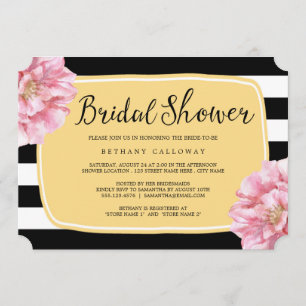 Invitation Floral Chic Bridal Shower / Jaune