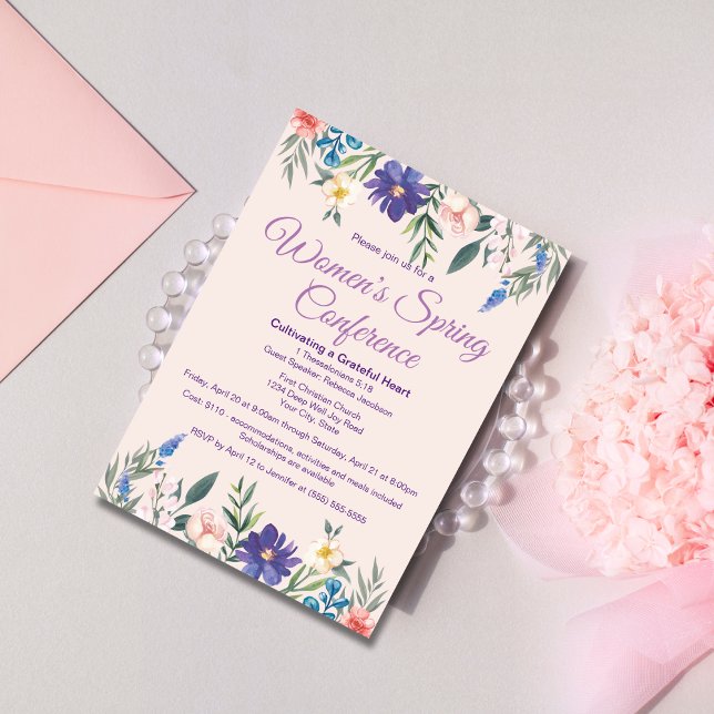 Invitation Floral Church Femmes Retraite Conférence ou événem (Créateur téléchargé)