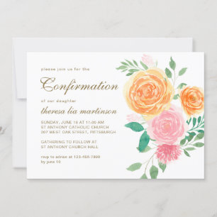 Invitation Floral coloré avec confirmation croisée