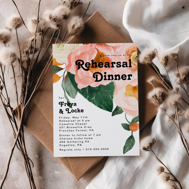 Invitation Floral coloré gras | Dîner de répétition (Créateur téléchargé)