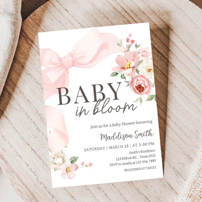 Invitation Floral Coquette Baby dans le Baby shower en fleurs (Floral Coquette Baby Shower Invitation)