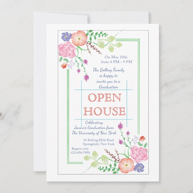 Invitation Floral Corners (Devant)