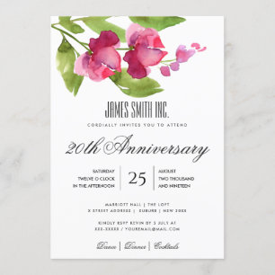 INVITATION FLORAL CORPORATE PARTY