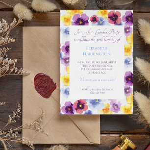 Invitation Floral Cottagecore Jardin fête Pique-nique Anniver