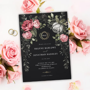 Invitation Floral Dark Moody Mariage