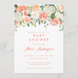 Invitation floral de baby shower de jardin