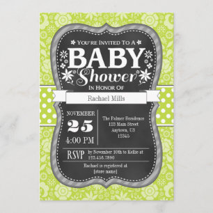 Invitation floral de baby shower de tableau de