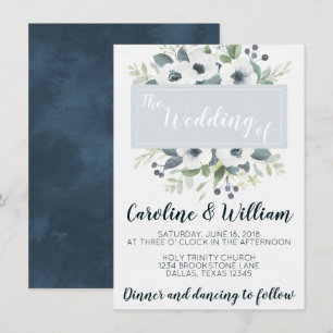 Invitation floral de faire-part de mariage