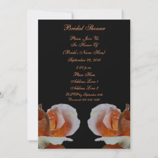 Invitation floral de Fête de la mariée de noir de