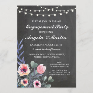 Invitation floral de la partie d'engagement
