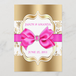 Invitation floral de mariage damassé avec l'arc