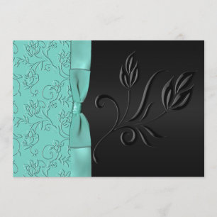 Invitation floral de mariage de ruban de FAUX de