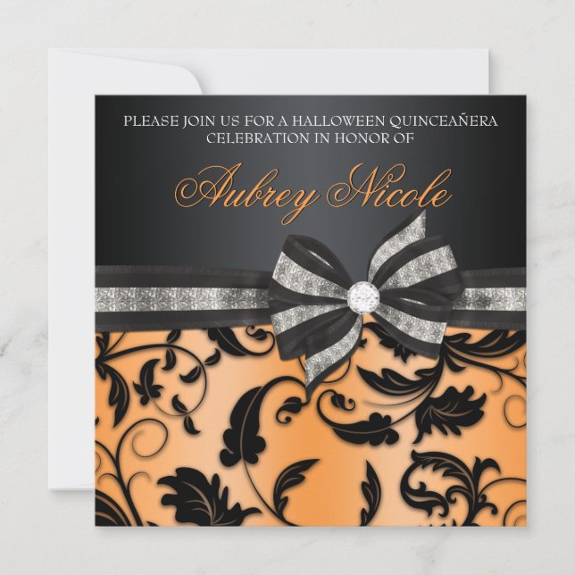 Invitation floral de Quinceañera de remous avec (Devant)