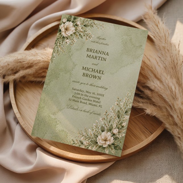 Invitation Floral de Sauge Doux (Créateur téléchargé)
