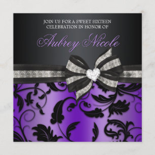 Invitation floral de sweet sixteen de remous avec