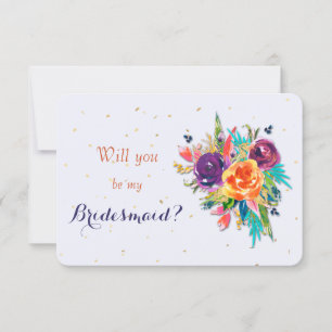 Invitation Floral De Tangérine Bleue Serez-Vous Ma Femme D'Ac