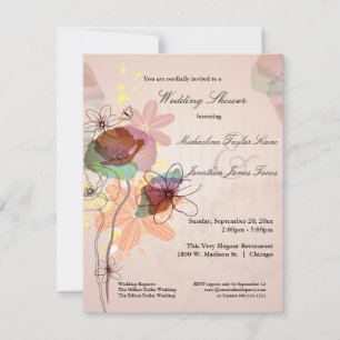 Invitation floral de wedding shower d'aquarelle