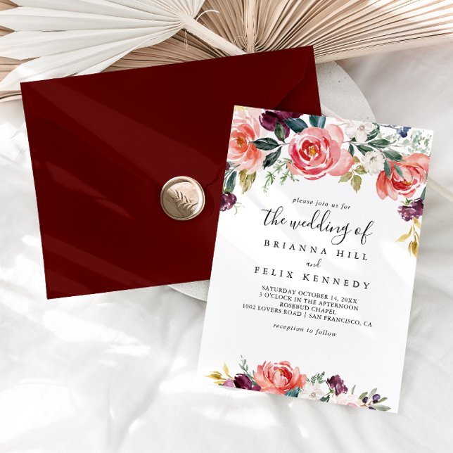 Invitation Floral D'Été Coloré Tropical Le Mariage De (Créateur téléchargé)