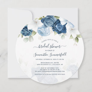 Invitation Floral Dusty Bleu Fête des mariées botanique