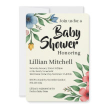 Floral Elegance Baby Shower Invite