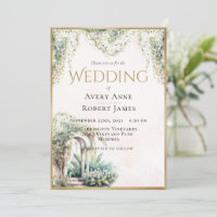 Floral Elegant Gold Garden Mariage de verdure
