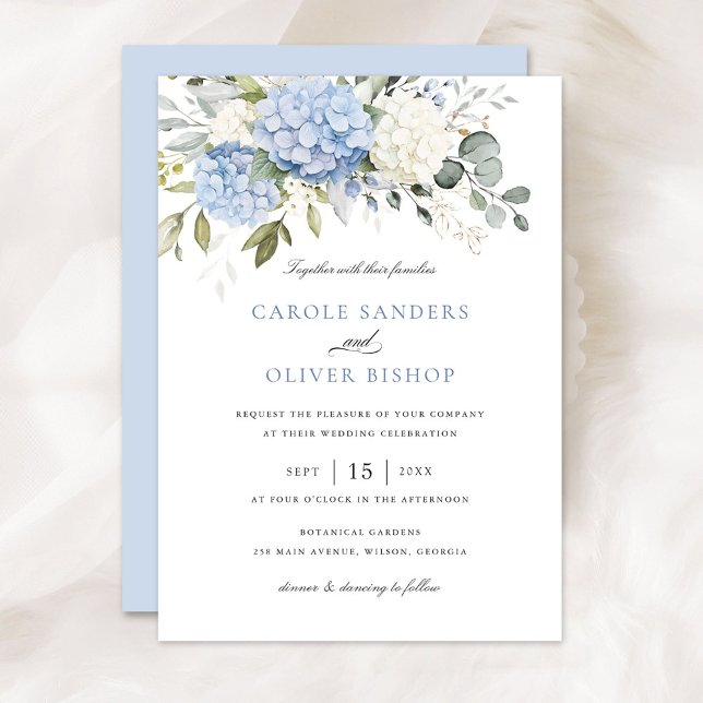 Invitation Floral Elegant Hydrangea Mariage de verdure (Créateur téléchargé)