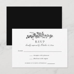 Invitation Floral Elegant Roses Vintages Toile Mariage RSVP