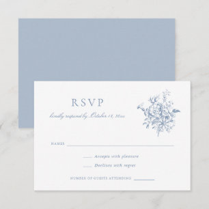 Invitation Floral Elegant Vintage baroque mariage Fleur RSVP