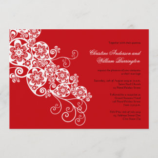 Invitation floral élégant vintage de mariage de