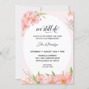 Invitation Floral Elegant Vow Renouvellement Anniversaire Inv