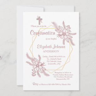 Invitation Floral Embrasse L'Invitation Religieuse