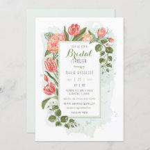 Floral Embrasser l'invitation de douche nuptiale