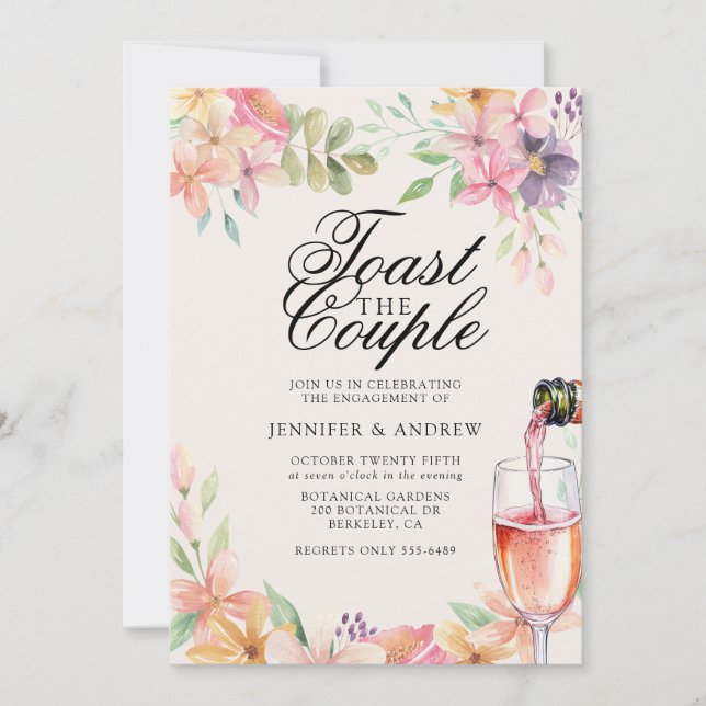 Invitation Floral Engagement Party  (Devant)