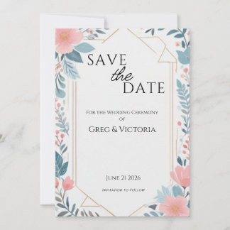 Invitation Floral Enregistrer la date