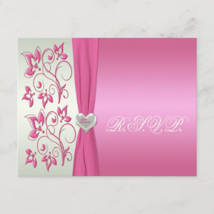 Invitation Floral et pâle roses - verdissez avec le coeur