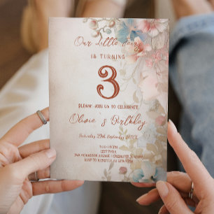 Invitation Floral Fairy Tale Thème Anniversaire de enfant Par