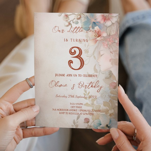 Invitation Floral Fairy Tale Thème Anniversaire de enfant Par (Créateur téléchargé)